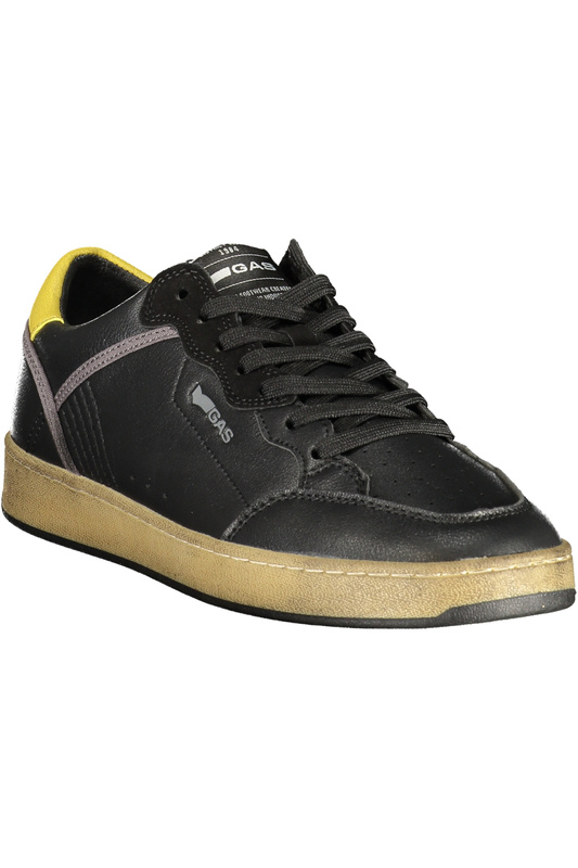 Czarne sneakersy męskie GAS Gam 628003 – żółte detale