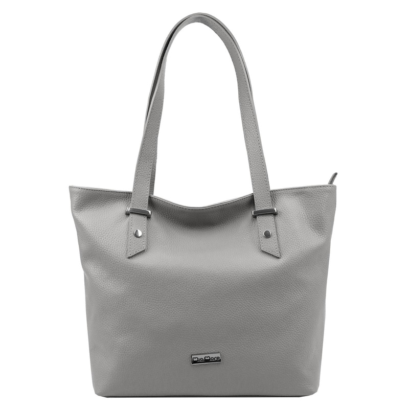 Duża damska shopperbag skórzana z kieszeniami torebka na ramię MiaMore