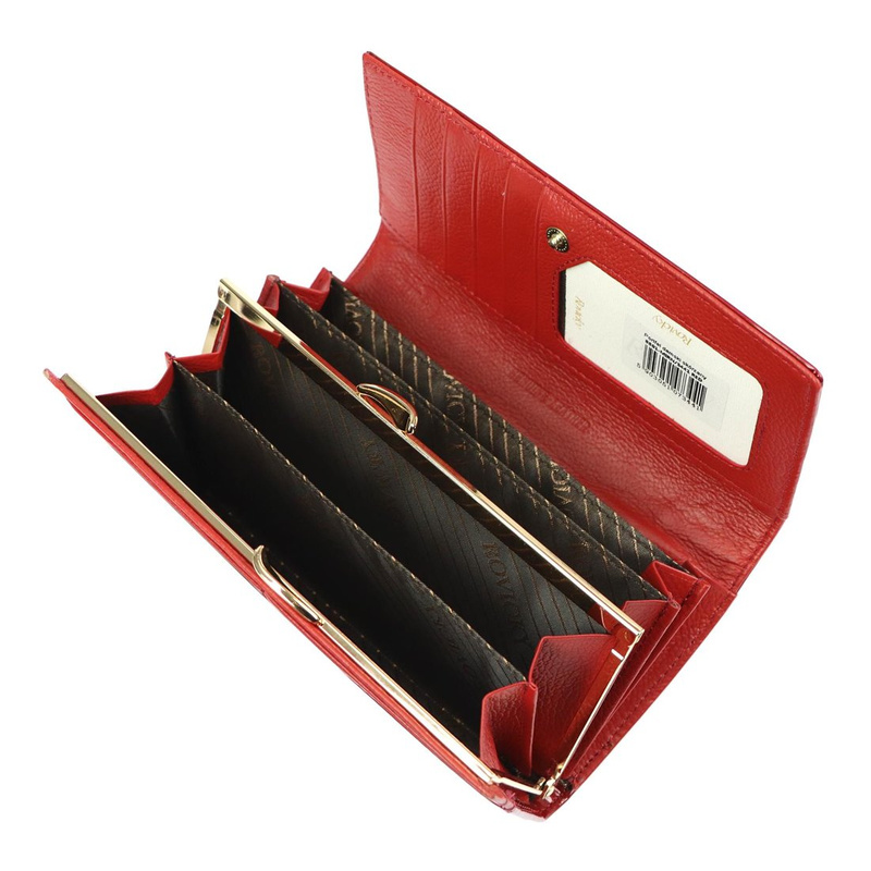 Rovicky portfel damski skóra naturalna lakierowana portmonetka duża RFID