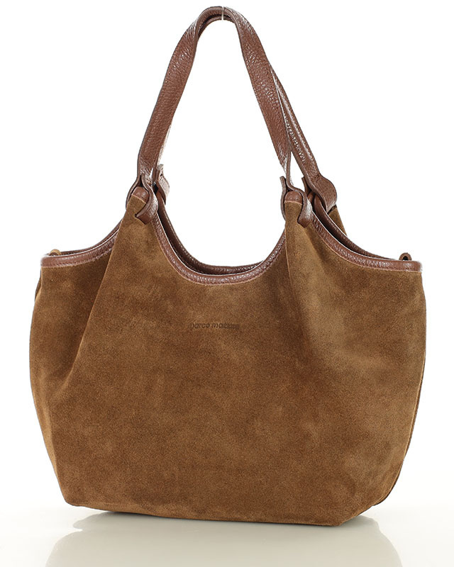 Torebka damska worek hobo bag skóra naturalna - MARCO MAZZINI czarna