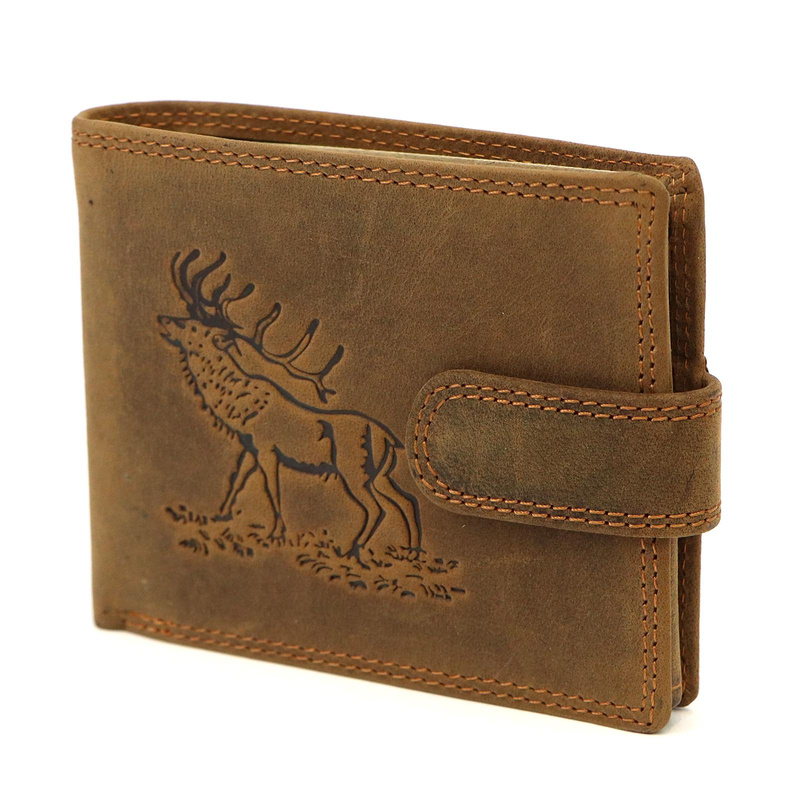 Nordee męski portfel skóra naturalna na zatrzask z indywidualnym wzorem