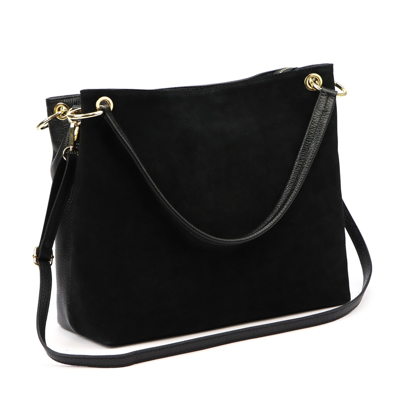 Vera Pelle torebka na ramię skóra naturalna shopperbag dwukomorowa