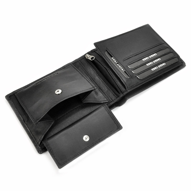 Money Kepper męski portfel skóra naturalna składany dwie kieszenie