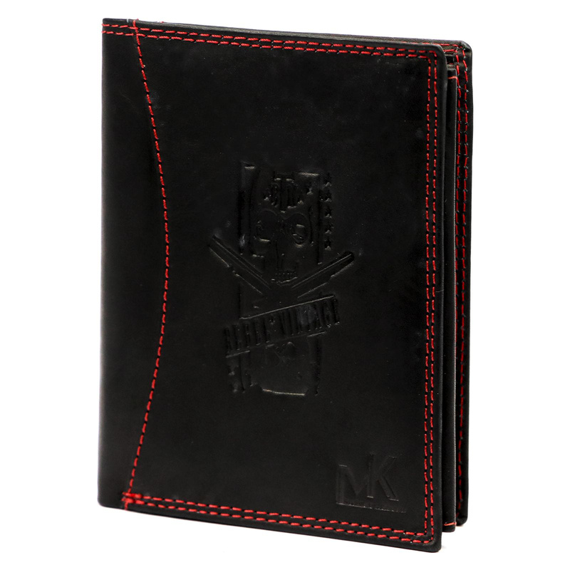 Money Kepper pionowy męski portfel skóra naturalna duży wzór rebel vintage