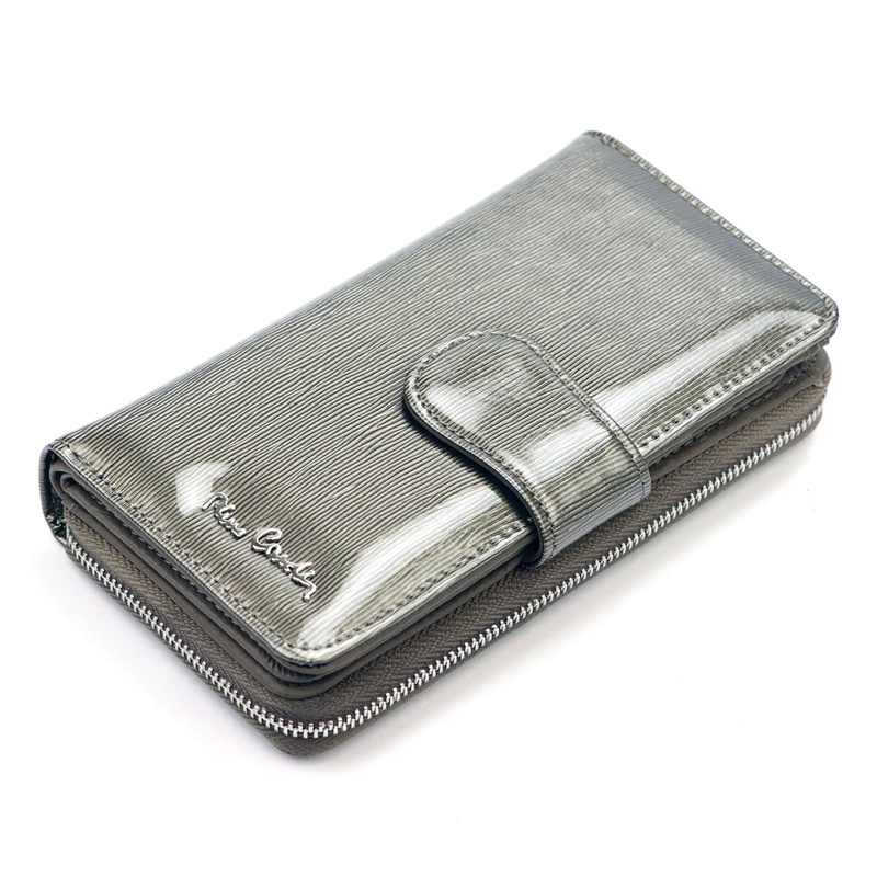 Pierre Cardin damski pionowy duży portfel skórzany podłużna portmonetka