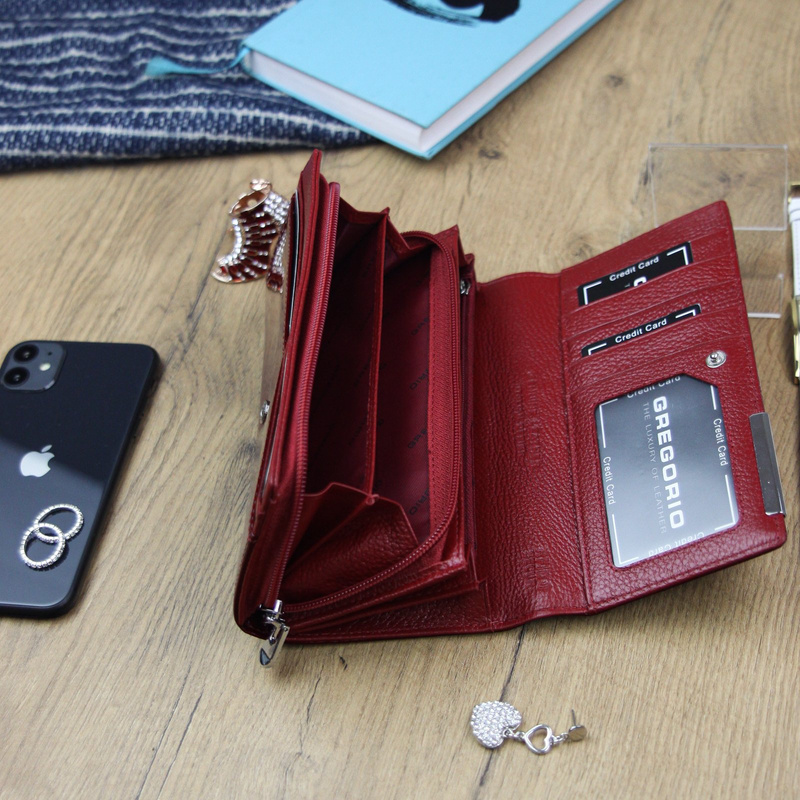 skóra naturalna + Damski portfel ze skóry ekologicznej Gregorio GL-106