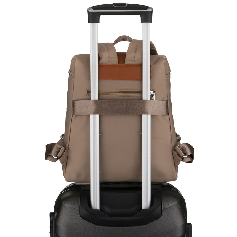 Miejski plecak damski z poliestru w beżowo-brązowym kolorze - Peterson