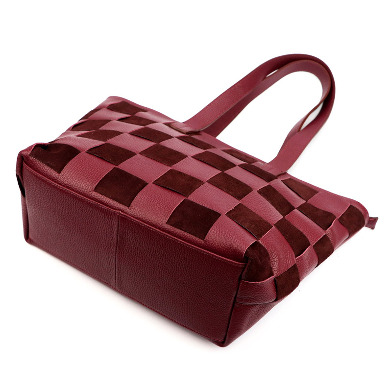 Luka Duża dwukomorowa damska shopperbag pleciony wzór torebka na ramię