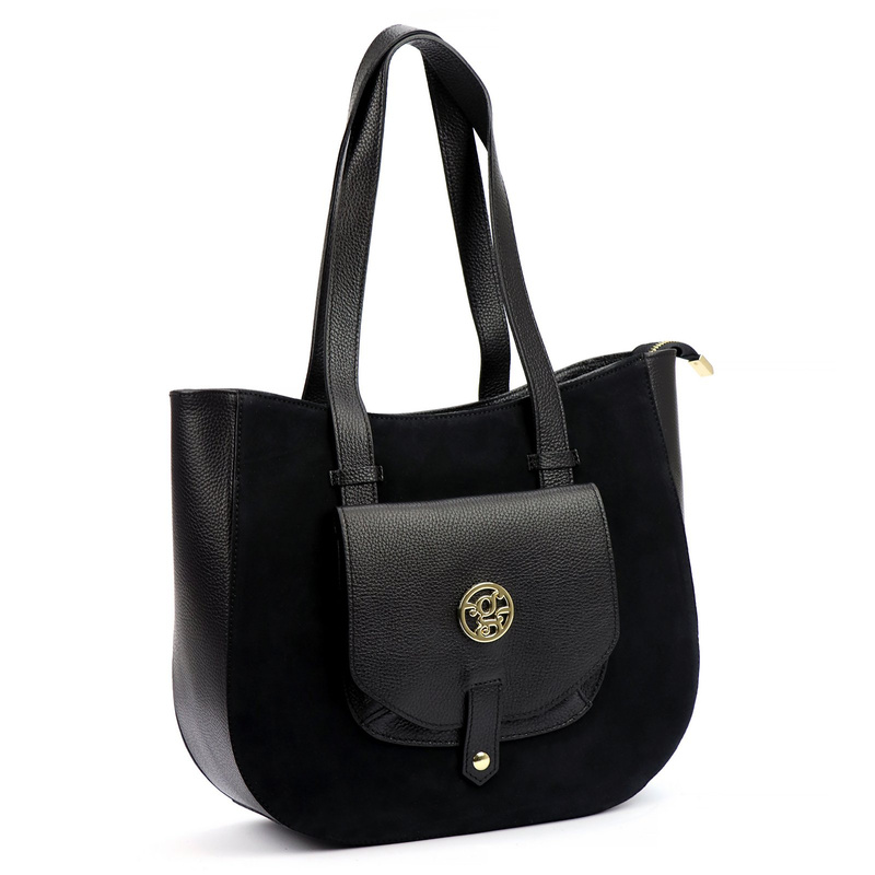 Elegancka Skórzana damska shopperbag torebka na ramię Gregorio z kieszenią