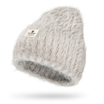 Zimowa, szara czapka damska beanie wykonana z nylonu - Peterson