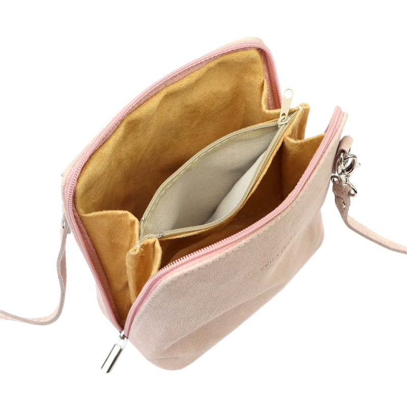 Barberinis Zamszowa skórzana mała damska listonoszka z organizerem na ramię