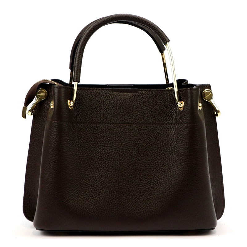 Vera Pelle damski kuferek skóra naturalna torebka z organizerem na ramię