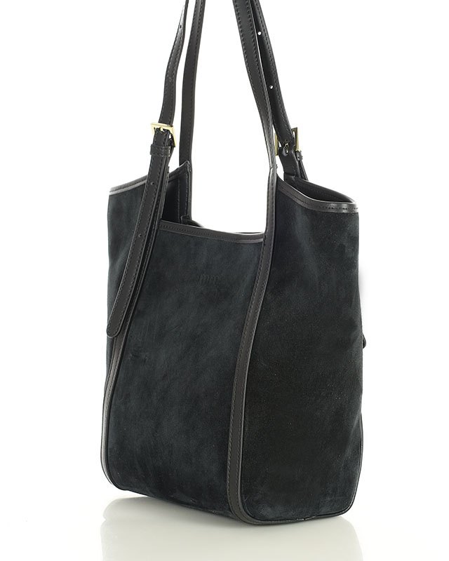 Torebka damska worek hobo bag skóra naturalna - MARCO MAZZINI czarna