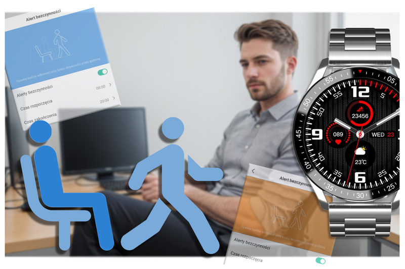 SMARTWATCH MĘSKI GRAVITY GT4-3 - WYKONYWANIE POŁĄCZEŃ, KROKOMIERZ (sg023c)