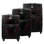 EASY TRIP zestaw podróżnych trzech walizek na kółkach materiałowe