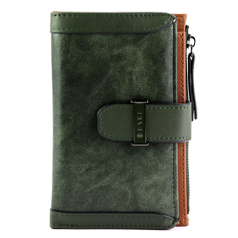 Eslee Duży Portfel Damski Podłużny Pionowy Skóra Eko Na Zatrzask