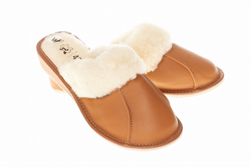 Wójciak Podhale damskie domowe kapcie wygodne skóra naturalna