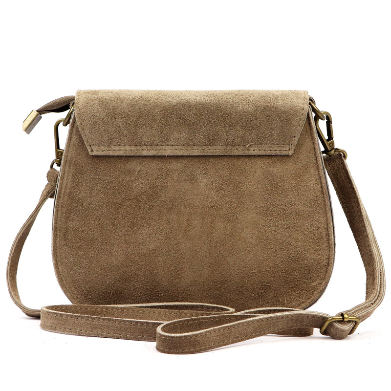 Luka Klasyczna Zamszowa damska listonoszka skórzana przez ramię z kieszenią