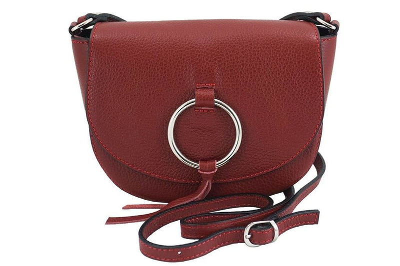 Damska skórzana listonoszka włoska - Beżowa ciemna