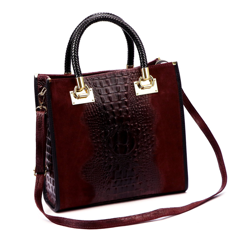 Damska torebka ze skóry naturalnej Luka 26-072 CROCO