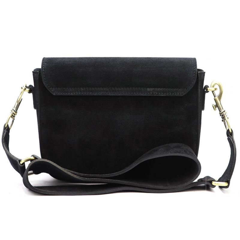 Vera Pelle damska listonoszka zamszowa przez ramię skórzana stylowa torebka