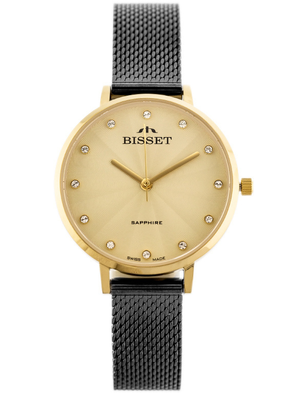 ZEGAREK DAMSKI BISSET BSBF30 (zb578p) - SZAFIROWE SZKŁO
