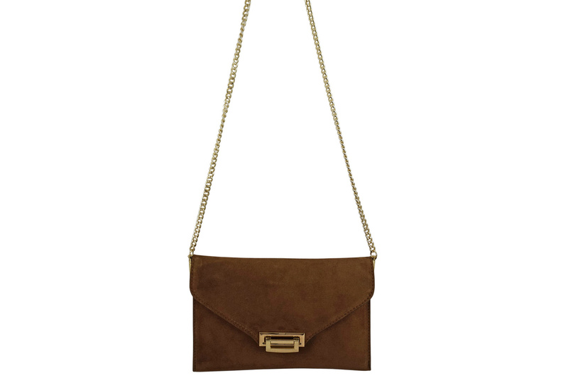 Stylowa kopertówka zamszowa Barberinis - Brązowa