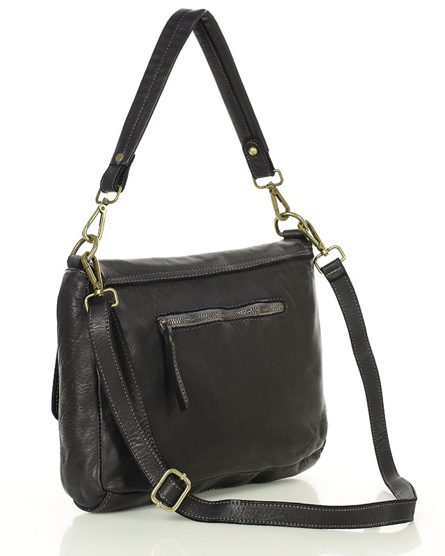 Legendarna torebka skórzana na ramię 2 w 1 genuine lether - MARCO MAZZINI czarna