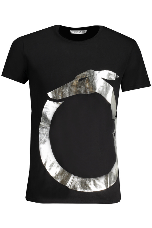 T-SHIRT MĘSKI Z KRÓTKIM RĘKAWEM TRUSSARDI CZARNY