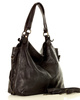 Torba skórzana wysokogatunkowa na ramię styl miejski shoulder leather bag - MARCO MAZZINI czarna