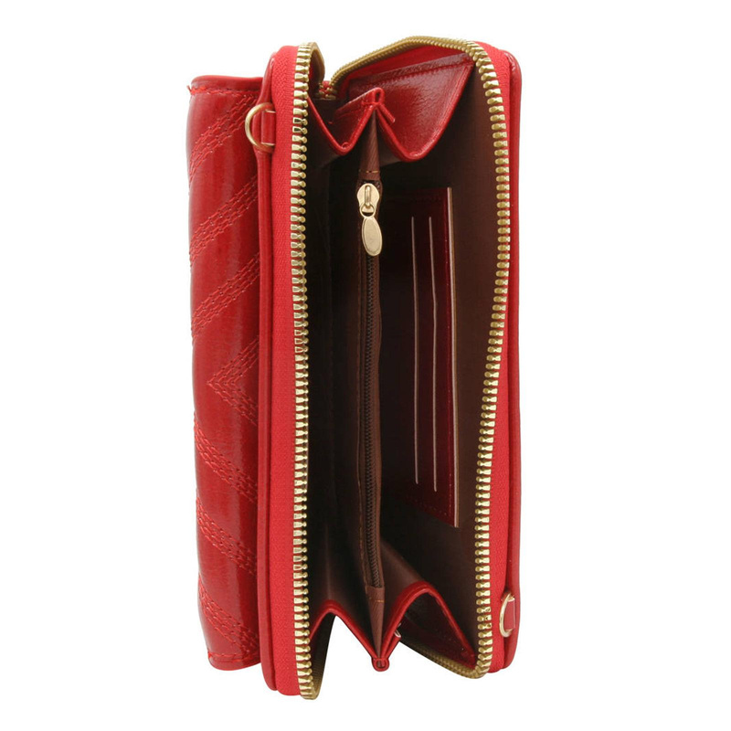 Cavaldi duży damski portfel skóra ekologiczna portmonetka z paskiem