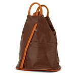 Vera Pelle włoski Plecak Skórzany damski mały turkusowy T52