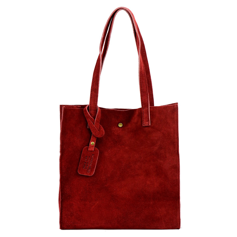 Luka Zamszowa duża damska shopperbag torebka na ramię z kosmetyczką