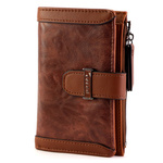 Pionowy duży elegancki Damski portfel ze skóry ekologicznej marki Eslee