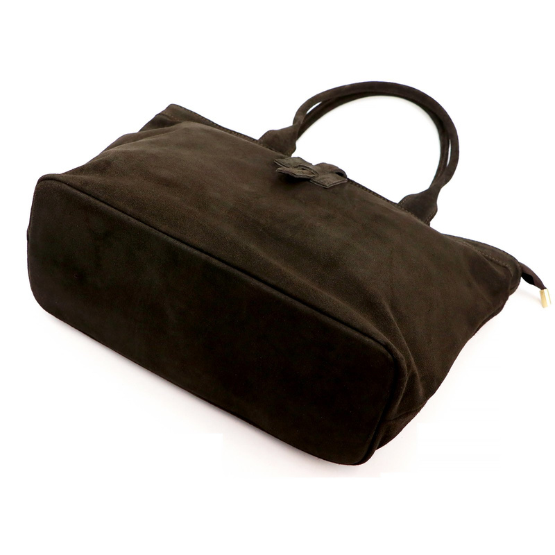 Vera Pelle zamszowa damska shopperbag skóra naturalna torebka na ramię duża