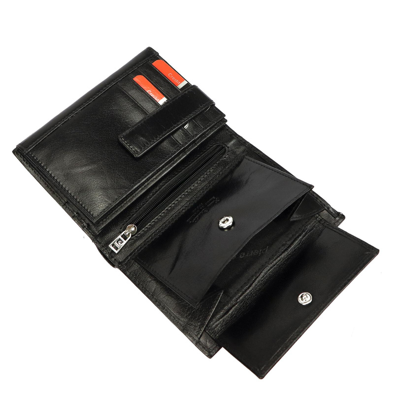 Pierre Cardin portfel męski skóra naturalna pionowy duży składany RFID