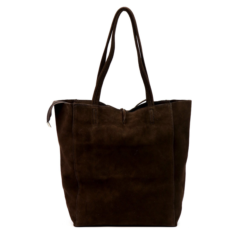 MiaMore Skórzana damska shopperbag duża torabka na ramię z kieszenią