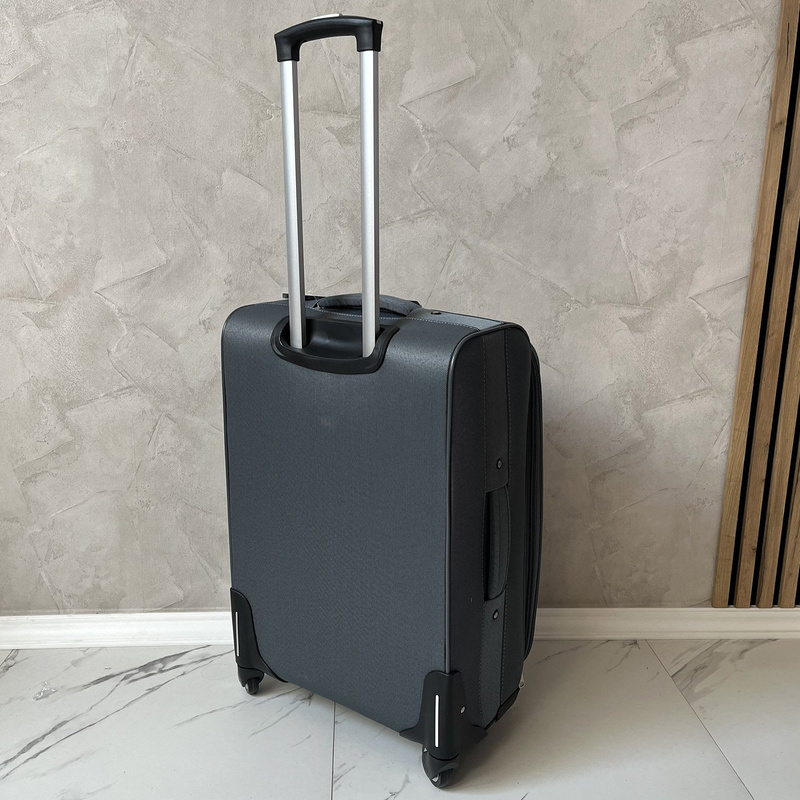 EASY TRIP zestaw trzech walizek na kółkach miękkie materiałowe kieszenie