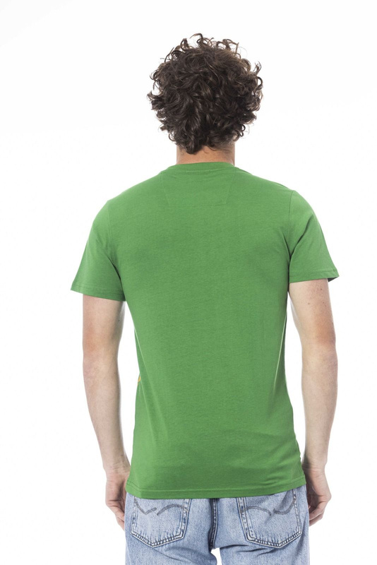 ZIELONY T-SHIRT M�SKI Z KR�TKIM R�KAWEM KLASY CAVALLI