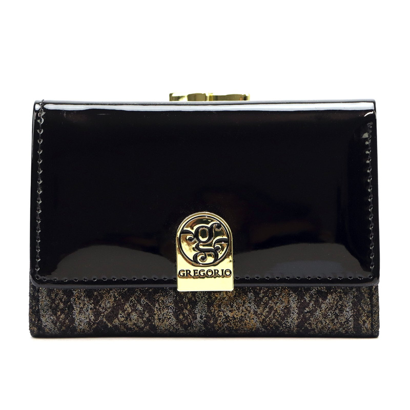 Skórzany damski portfel z elementem skóry węża