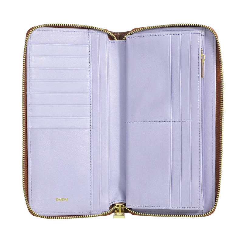 DUDU Duża damska Portmonetka skóra naturalna portmonetka podłużna
