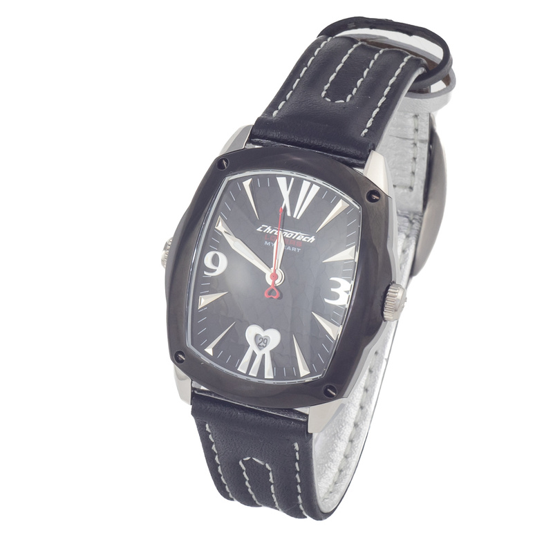 Zegarek CHRONOTECH CT7696L-12. Kwarcowy, Kolor czarny. Unisex.
