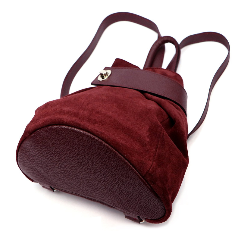 Vera Pelle damski plecak miejski ze skóry naturalnej z kieszeniami