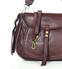 Marco Mazzini Torebka classic saddle bag ze skóry naturalnej na ramie bordowa