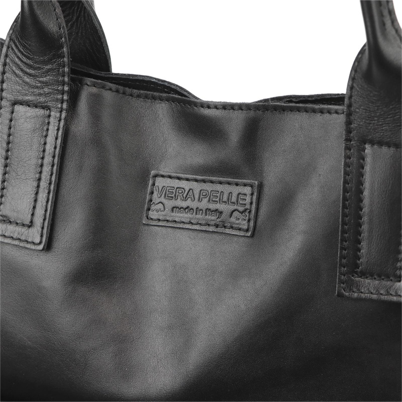 Angelo Torebka na ramię Duża damska shopperbag z kieszeniami skórzana