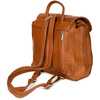 Plecak skórzany damski z klapą solidny Beltimore koniak S41