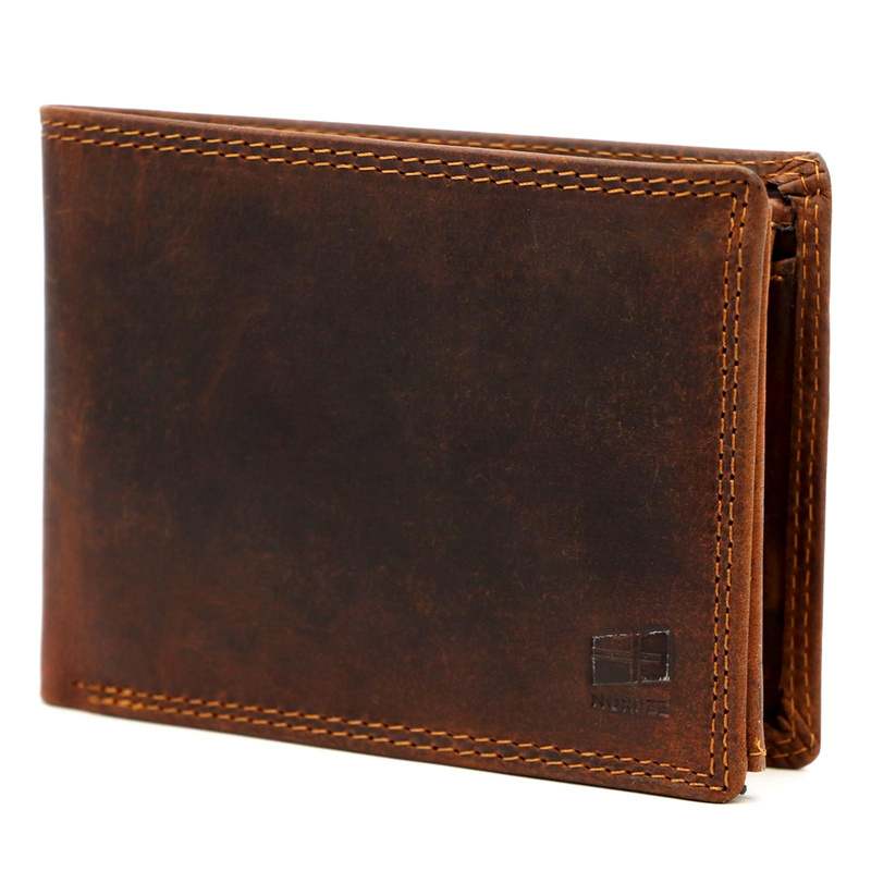 Nordee męski poziomy portfel skóra naturalna kompaktowy i pojemny