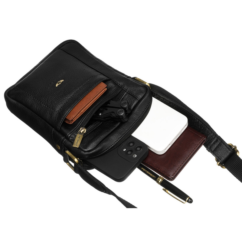 Saszetka męska z naturalnej skóry Peterson PTN 2505840-NDM