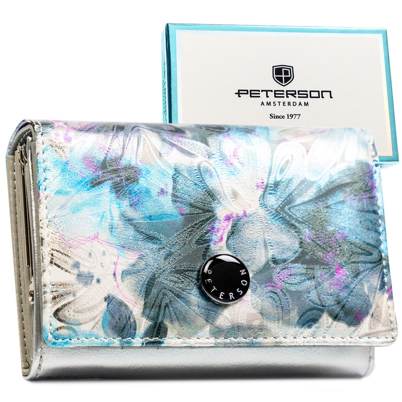 skóra naturalna + Damski portfel ze skóry ekologicznej Peterson PTN PX30-1-NPK