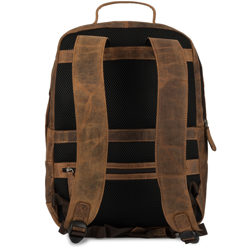 Plecak skórzany na laptopa 15,6 biznesowy duży A4 pojemny brązowy premium Beltimore N09